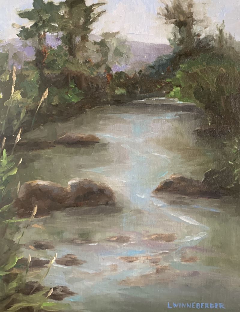 painting-of-the-thing-river-covered-with-trees-from-both-sides-by-Lana-Ford-Winneberger